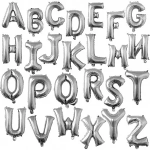 Globo Letra Metalica Plateado 14"